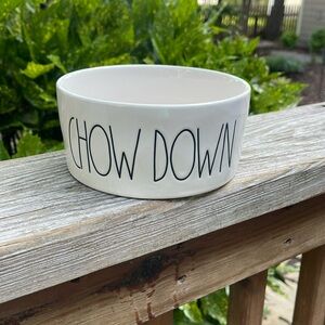 New Rae Dunn Magenta “Chow Down” Dog /Cat Pet Bowl